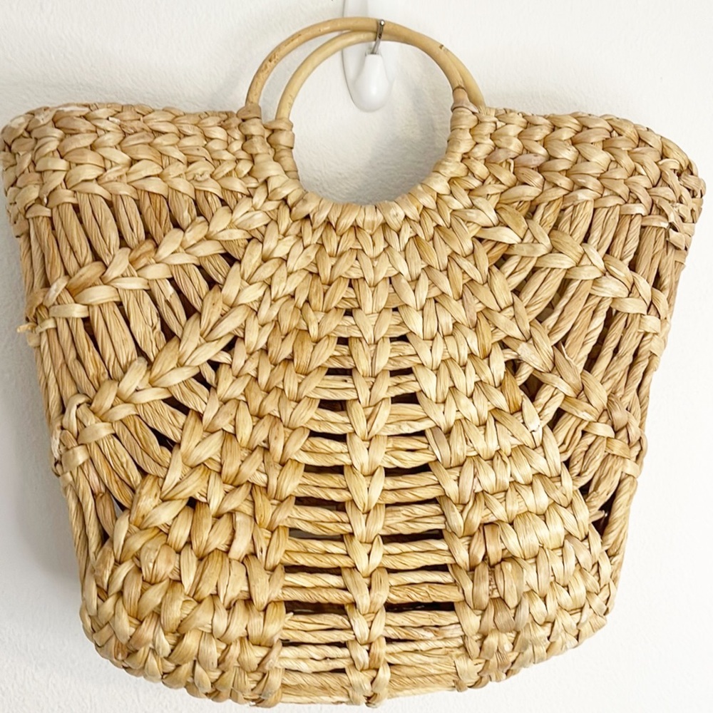 Vintage Woven Tan Bag